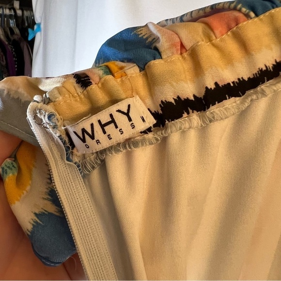 WHY DRESS RAINBOW STRIPE OFF SHOULDER MAXI DRESS Size M Multicolor Tiered artsy - Picture 7 of 12